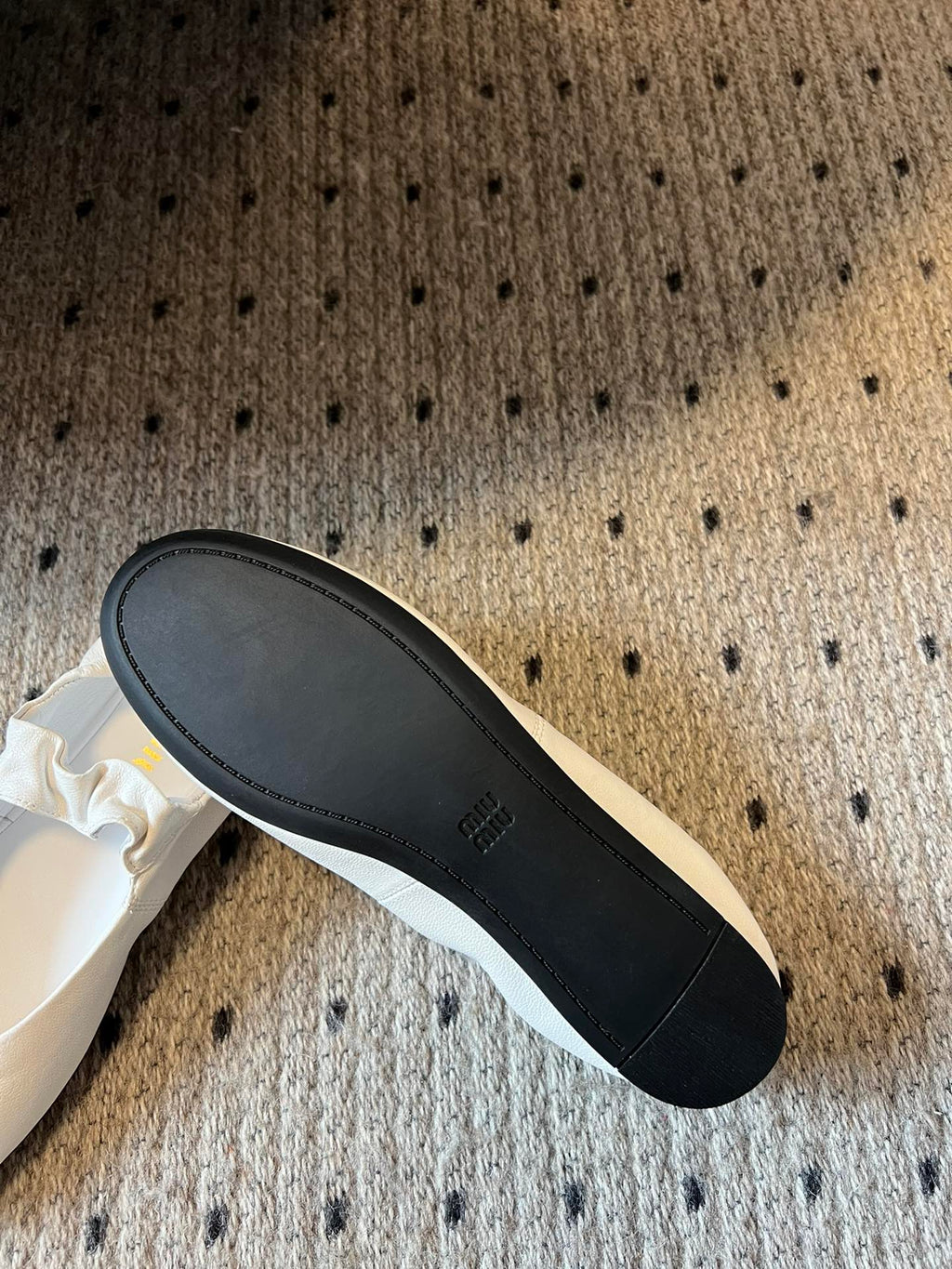 Miu 26s Ballerinas In White Ruches Nappa Calfskin