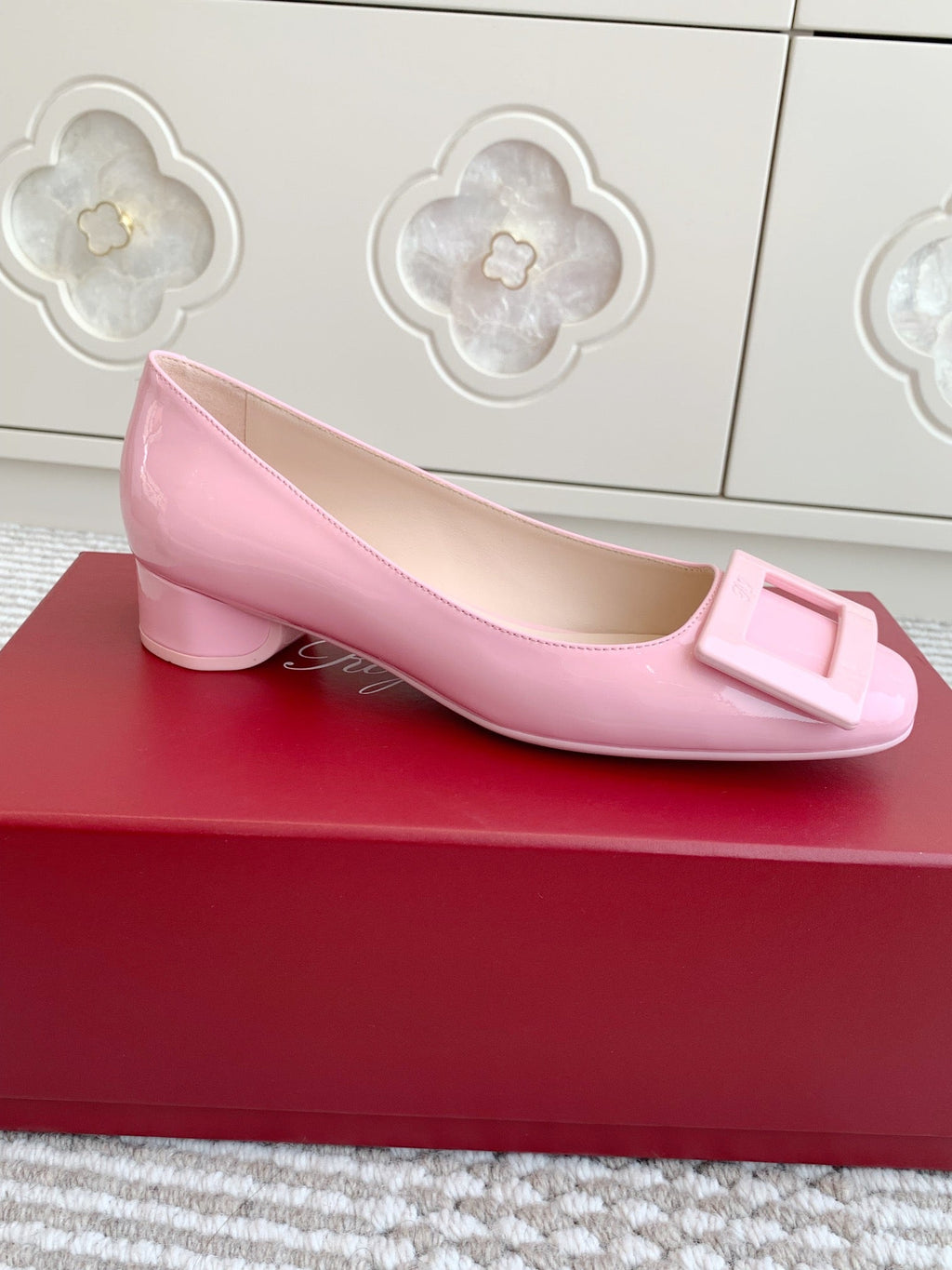 Viv 25 Ballet Flats Pink Cowhide Leather Sheepskin 255208