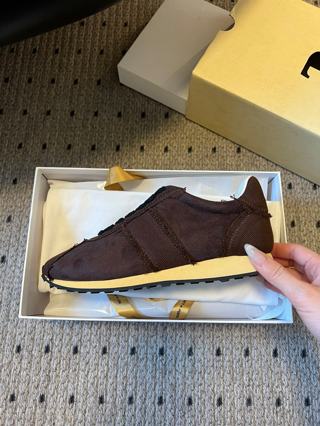 The Row 2025 Sneaker Brown mix Black Suede Canvas 561648