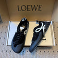 LOEW 26s Flow Sneaker Black White Suede Sheepskin 682760