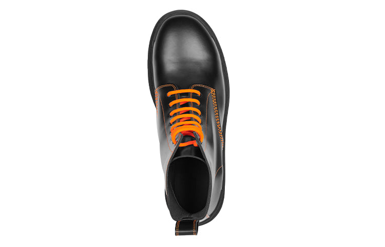 Balenciaga Strike 20mm Lace-up Martin Boots Black/Orange 589338WA9641075 #