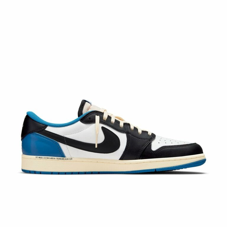 Fragment Design x Travis Scott x Air Jordan 1 Retro Low 'Sail Black Military Blue'