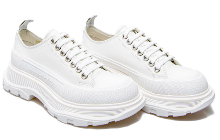(WMNS) Alexander McQueen Tread Slick Lace Up Low 'White' 633902WHZ629071 #