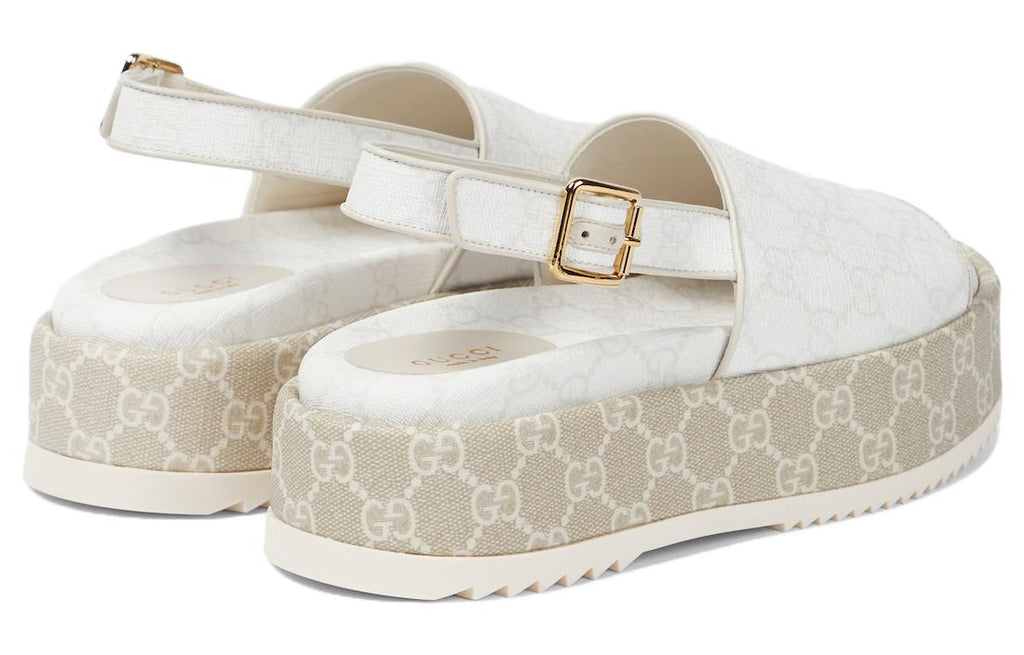 (WMNS) Gucci Platform GG Sandal 'White Beige' 701153-96G60-9061 #