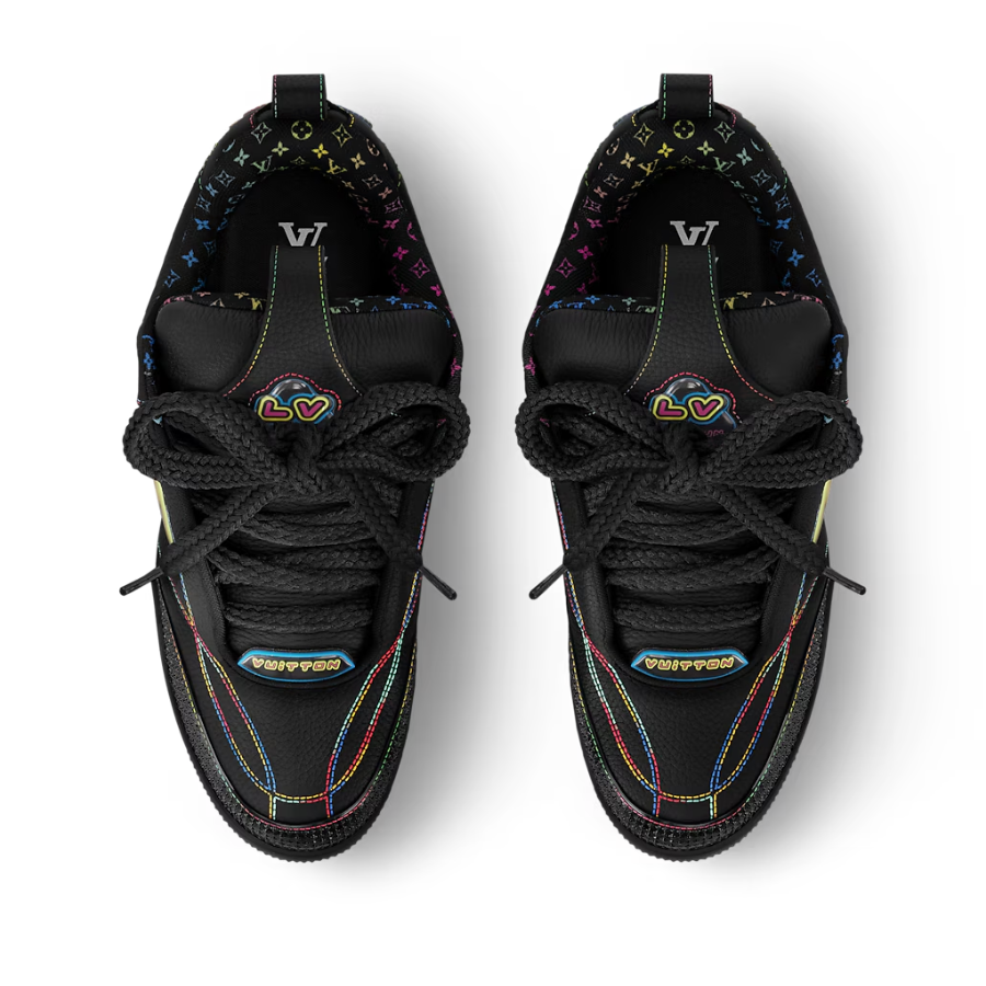 Louis Vuitton LV Skate Sneaker 'Black Rainbow Monogram Flower'