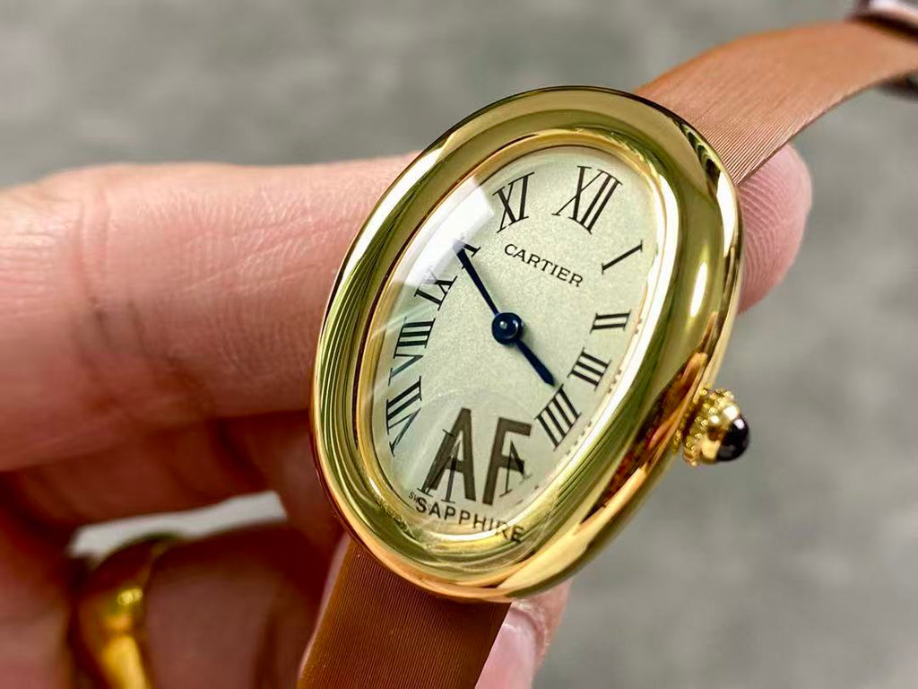 Baignoire 23mm Yellow Gold Leather Strap