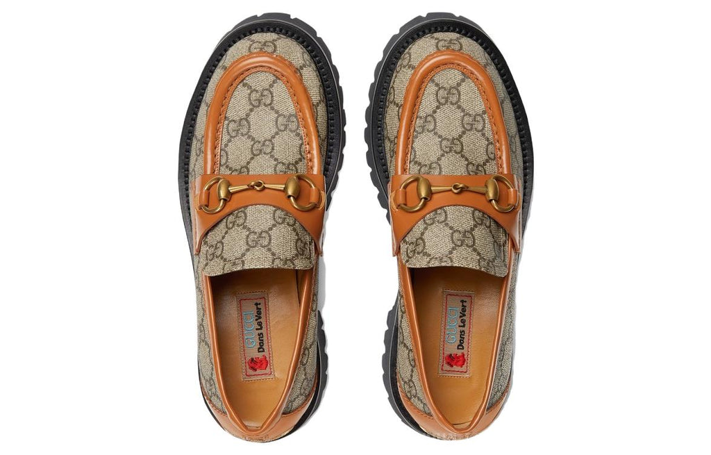 (WMNS) Gucci GG Canvas Platform Loafers Horsebit 'Brown Leather' 723283-FAA0Q-9790 #.