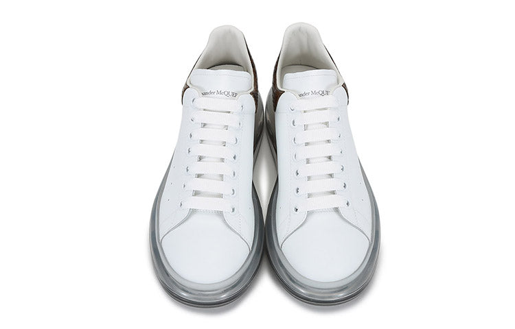 Alexander McQueen Oversized Transparent Sole Sneaker 'White Brown Crocodile' 645872WHZ4P9311 #