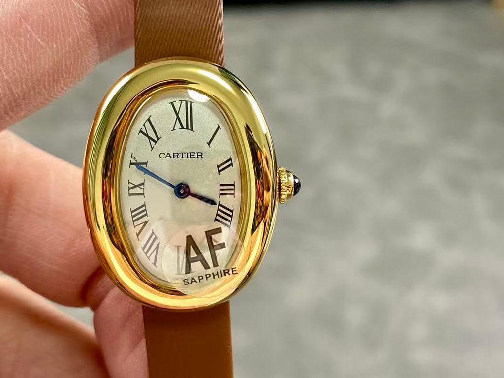 Baignoire 23mm Yellow Gold Leather Strap