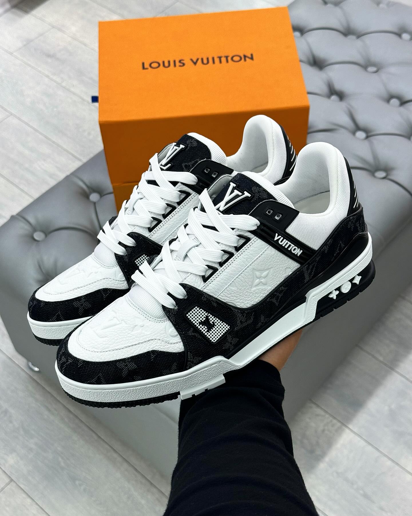 Louis Vuitton LV Trainer Sneaker 'Monogram Black Denim'