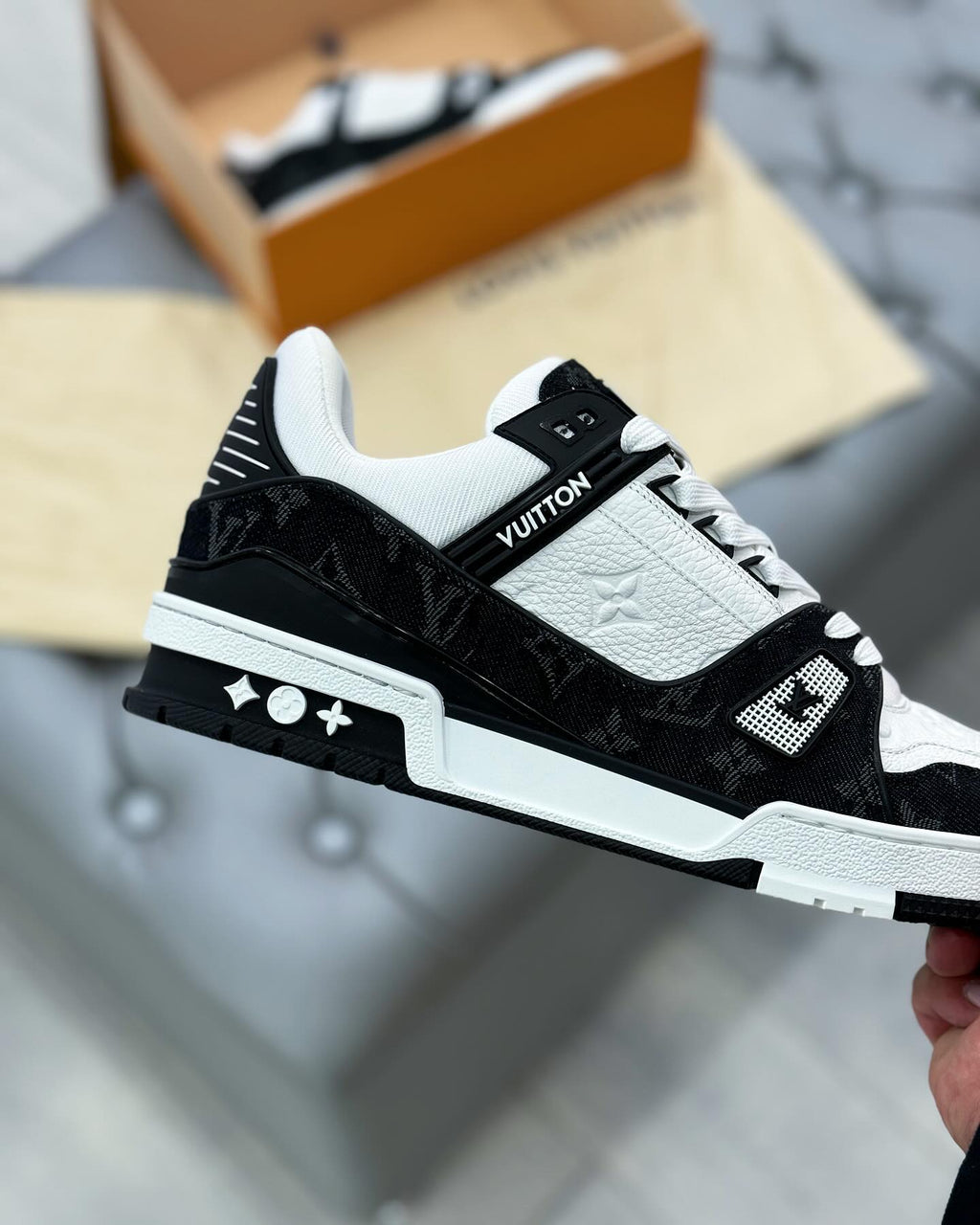 Louis Vuitton LV Trainer Sneaker 'Monogram Black Denim'