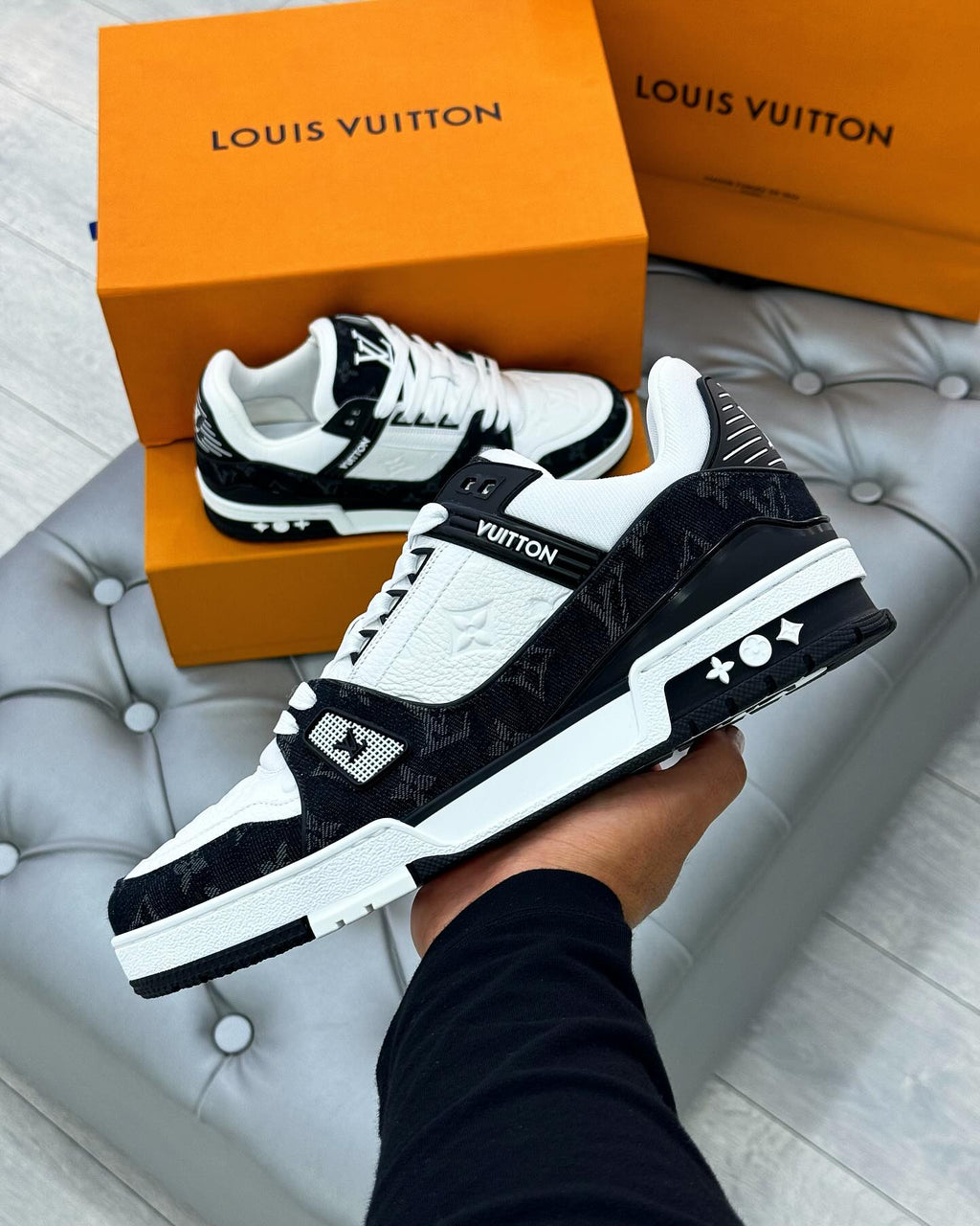 Louis Vuitton LV Trainer Sneaker 'Monogram Black Denim'