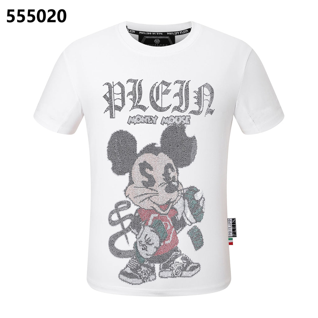 PHILIPP PLEIN Mickey Mouse Print Crew Neck T-Shirt