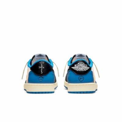 Fragment Design x Travis Scott x Air Jordan 1 Retro Low 'Sail Black Military Blue'