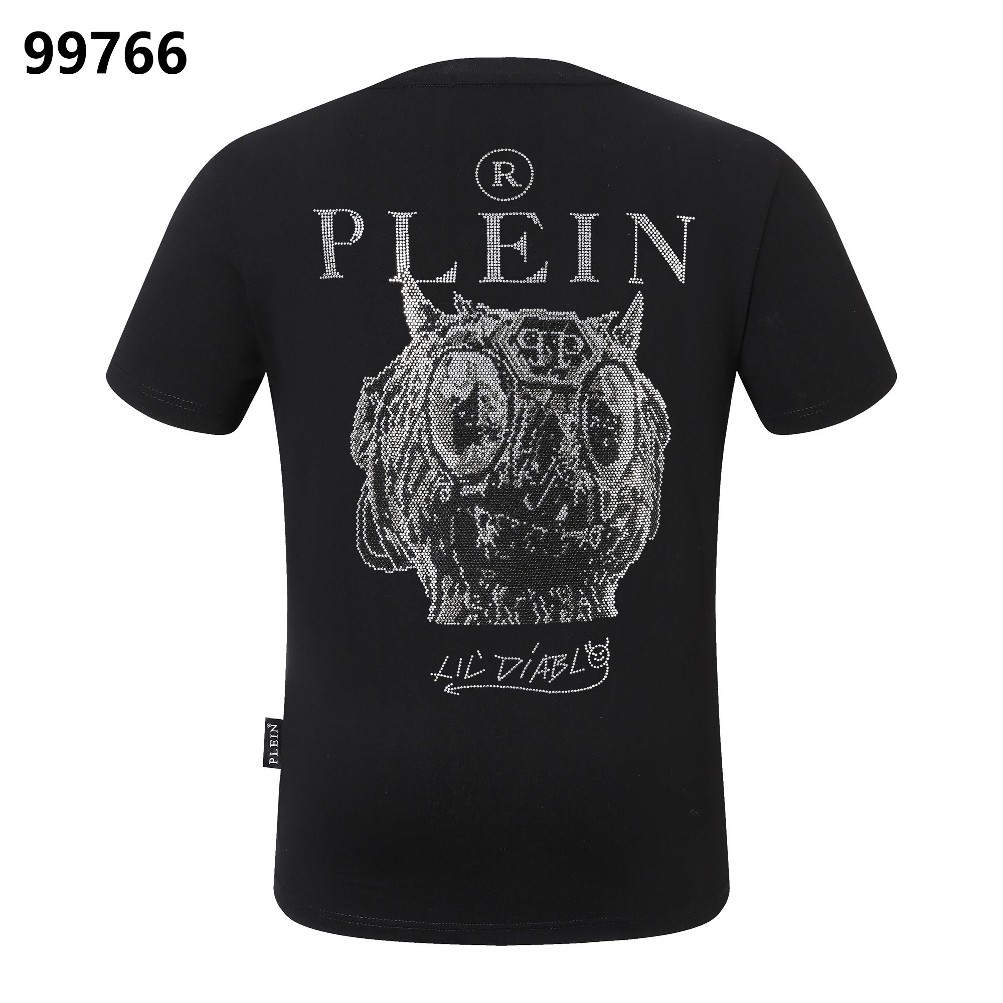 PHILIPP PLEIN Round-Neck T-Shirt with Demon Skull Design