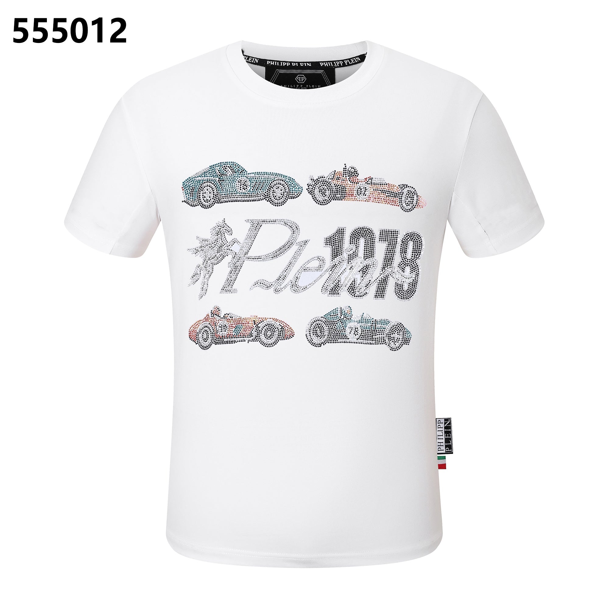 PHILIPP PLEIN Round-Neck T-Shirt with Racing Print