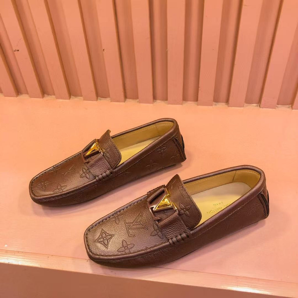 LV Moccasin Brown Monogram Cowhide
