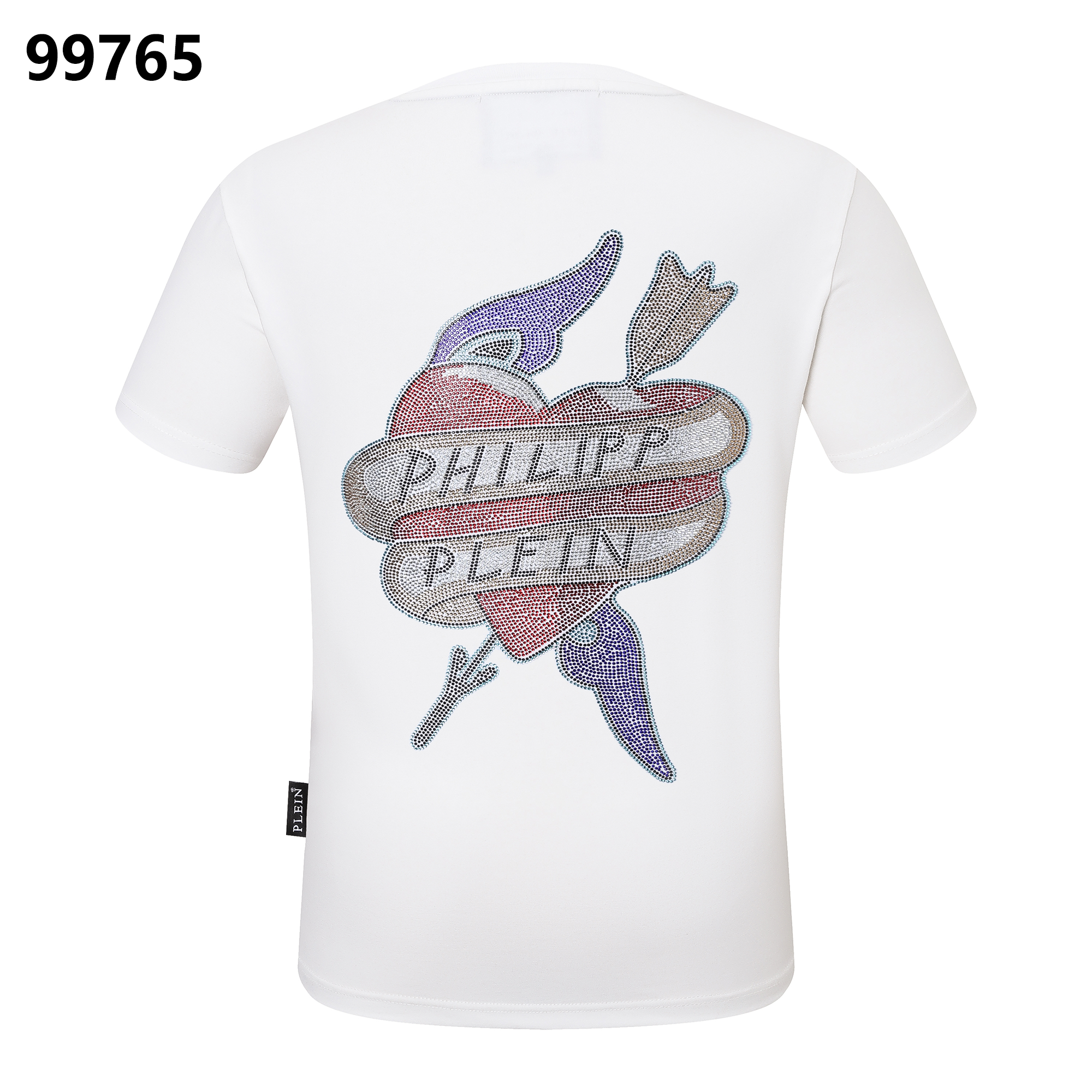 PHILIPP PLEIN Round-Neck T-Shirt with Letter and Heart Arrow Design