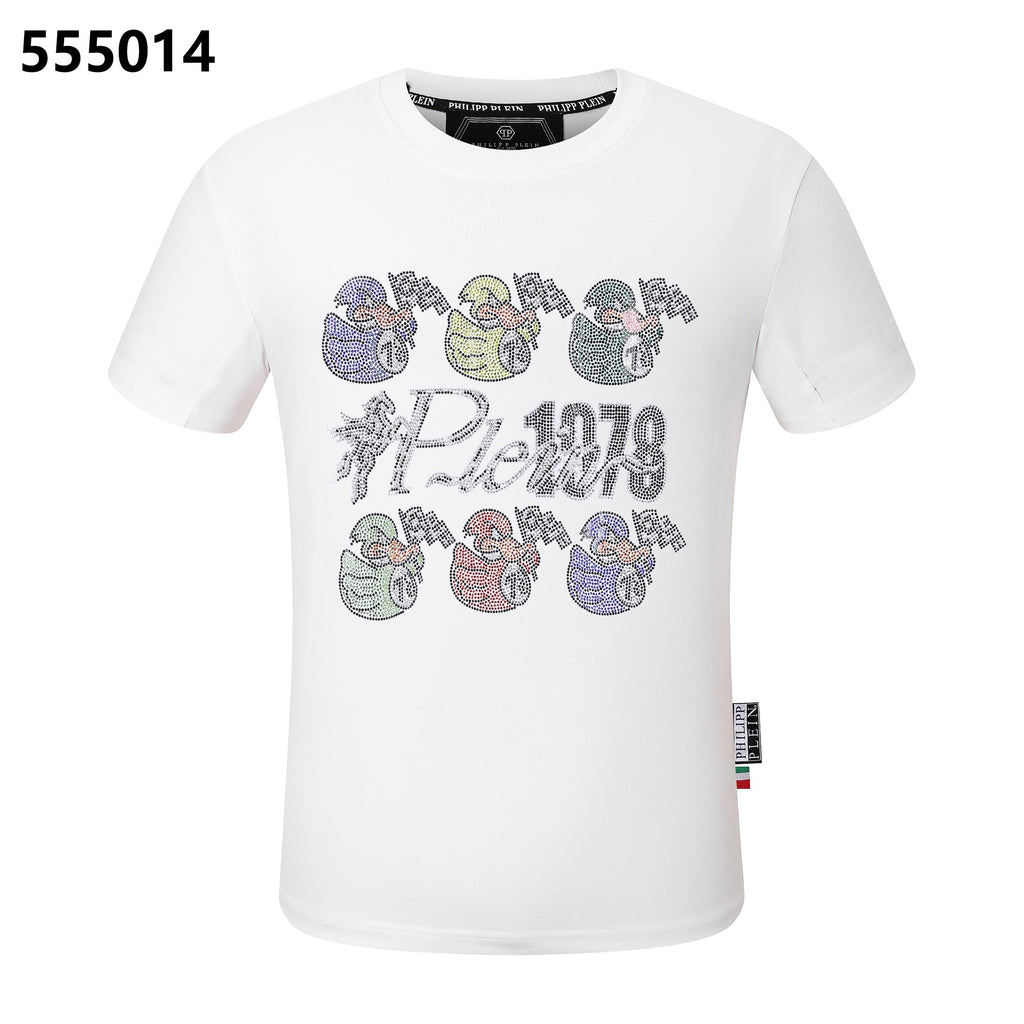 PHILIPP PLEIN 1978  Round-Neck T-Shirt with a Design of 6 Little Ducks