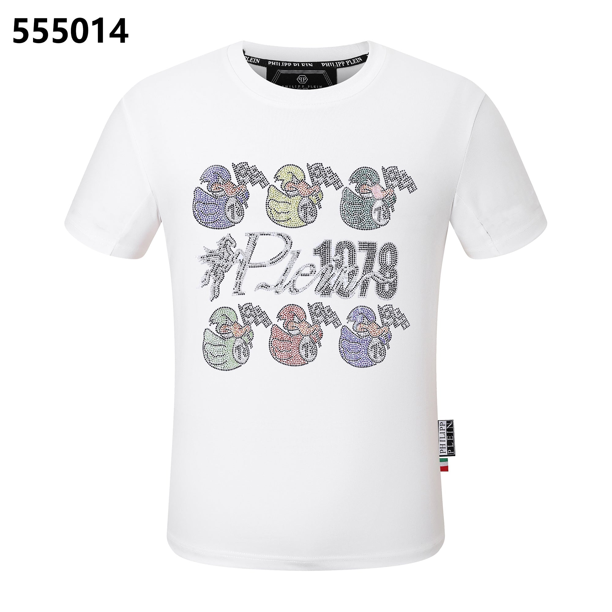 PHILIPP PLEIN 1978  Round-Neck T-Shirt with a Design of 6 Little Ducks