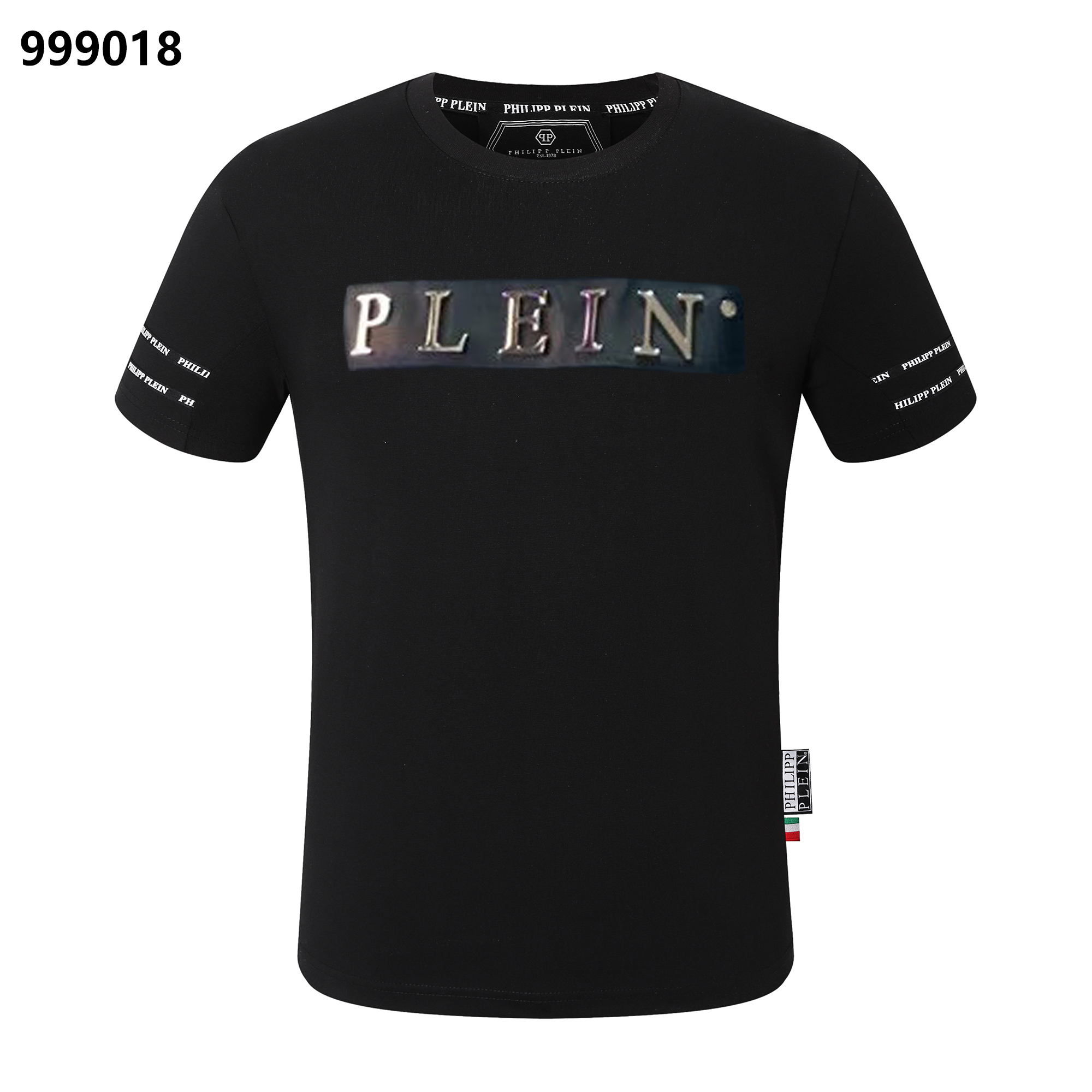 PHILIPP PLEIN Round-Neck T-Shirt with Metal Letters