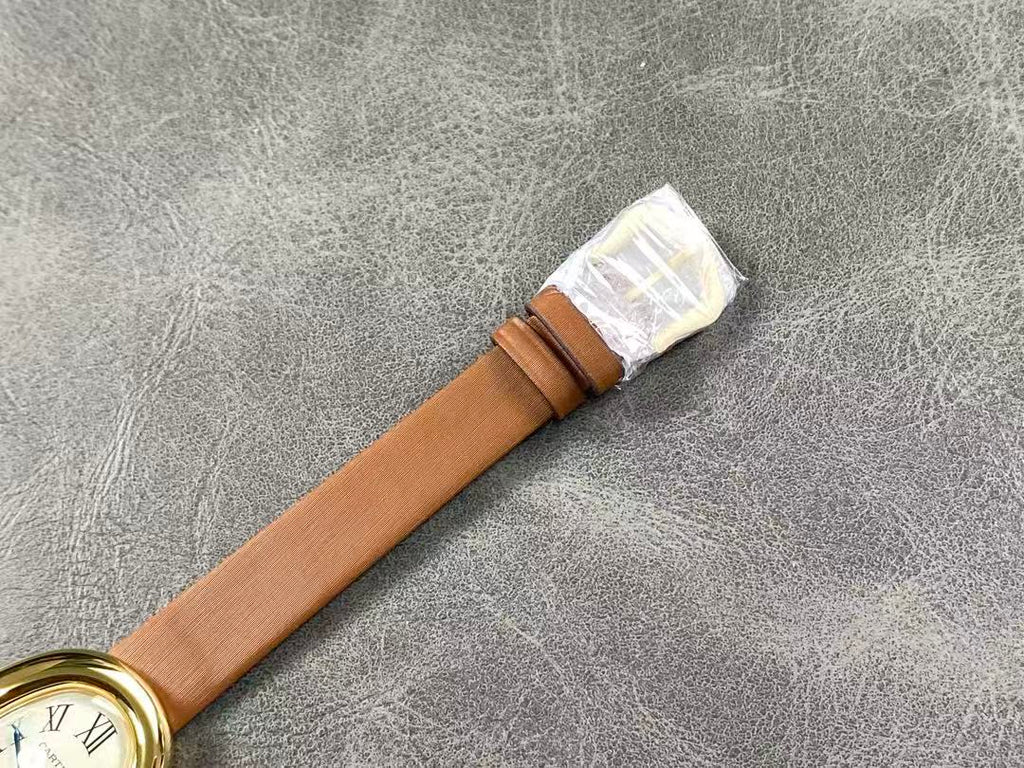 Baignoire 23mm Yellow Gold Leather Strap