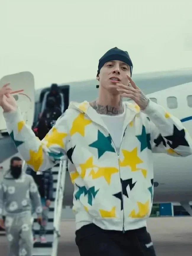 BAPE 'Osaka' Zip Hoodie White, Yellow & Green Stars