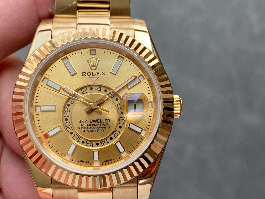Sky-Dweller 42mm Automatic Gold Case Champagne Dial