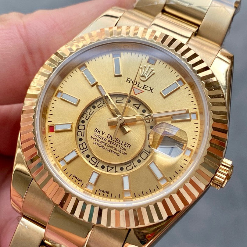 Sky-Dweller 42mm Automatic Gold Case Champagne Dial