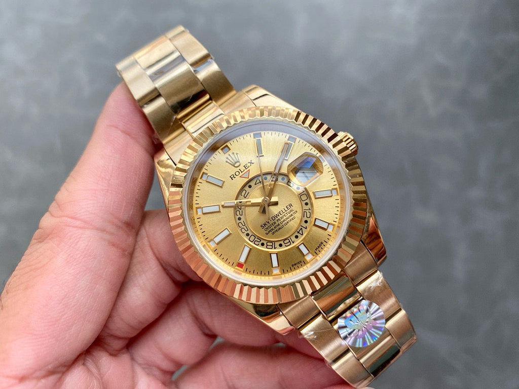 Sky-Dweller 42mm Automatic Gold Case Champagne Dial
