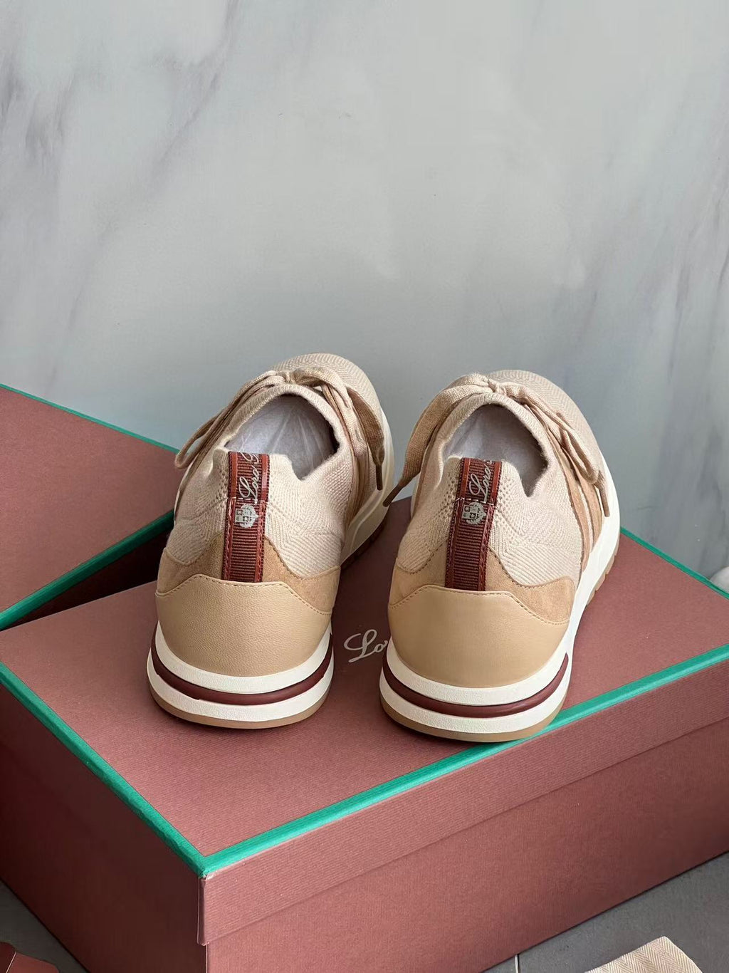 LP Lady Flexy Walk Sneaker Light Brown Wool Leather