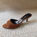 YSL Babylone Mules 6cm Coffee Brown Suede