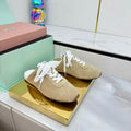 Miu 26s Plume Mules Beige Suede