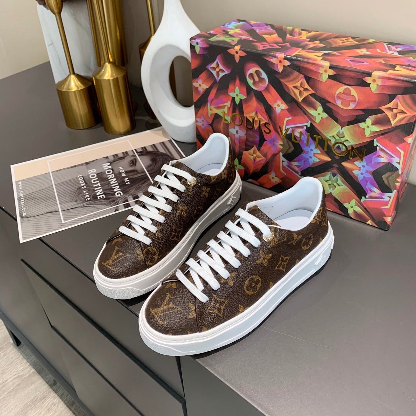 LV Time Out Sneakers Brown Monogram Canvas