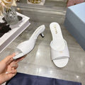 Prada Kitten Heel Sandals 4.5cm White Patent Leather