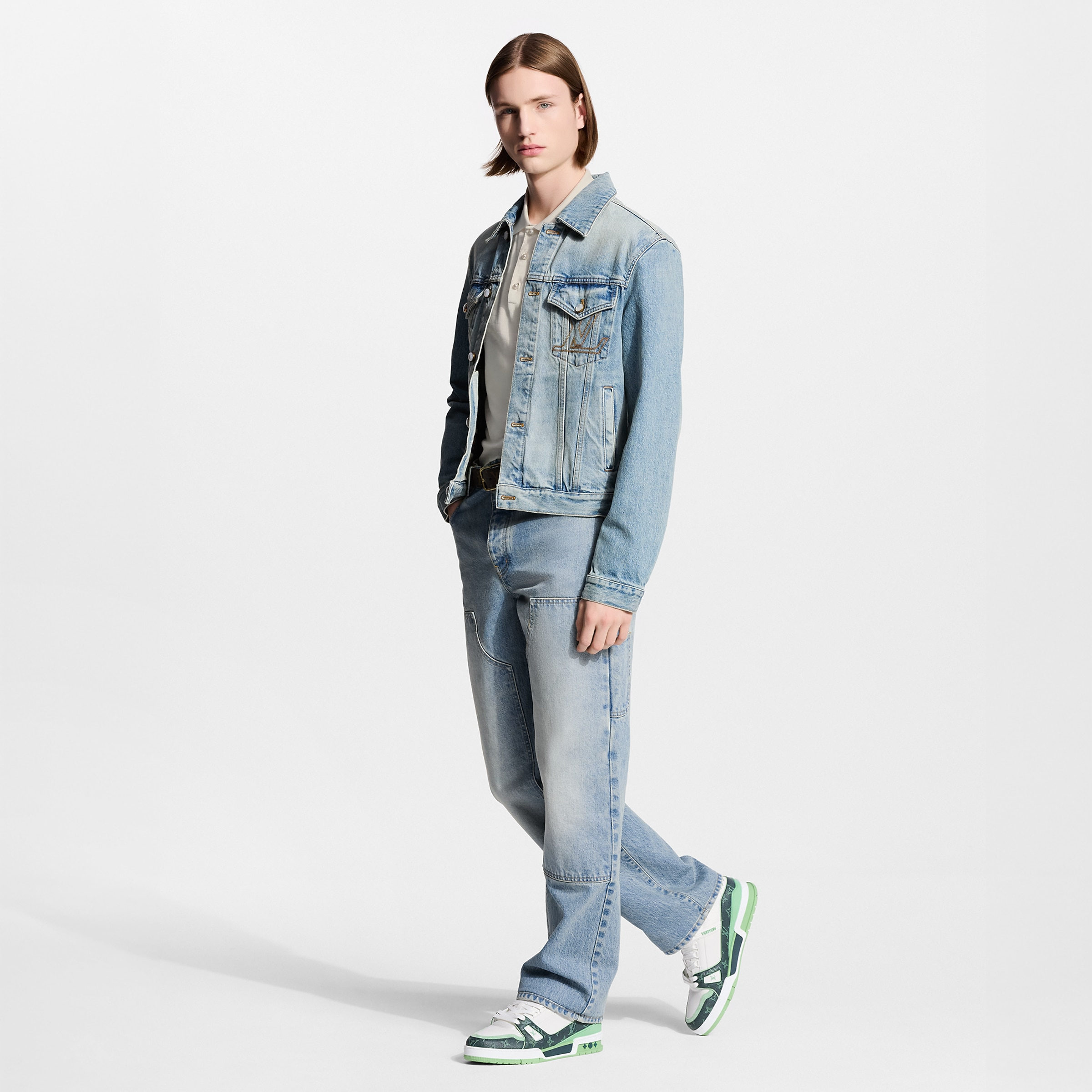 Louis Vuitton LV Trainer Sneaker 'Denim Monogram green '