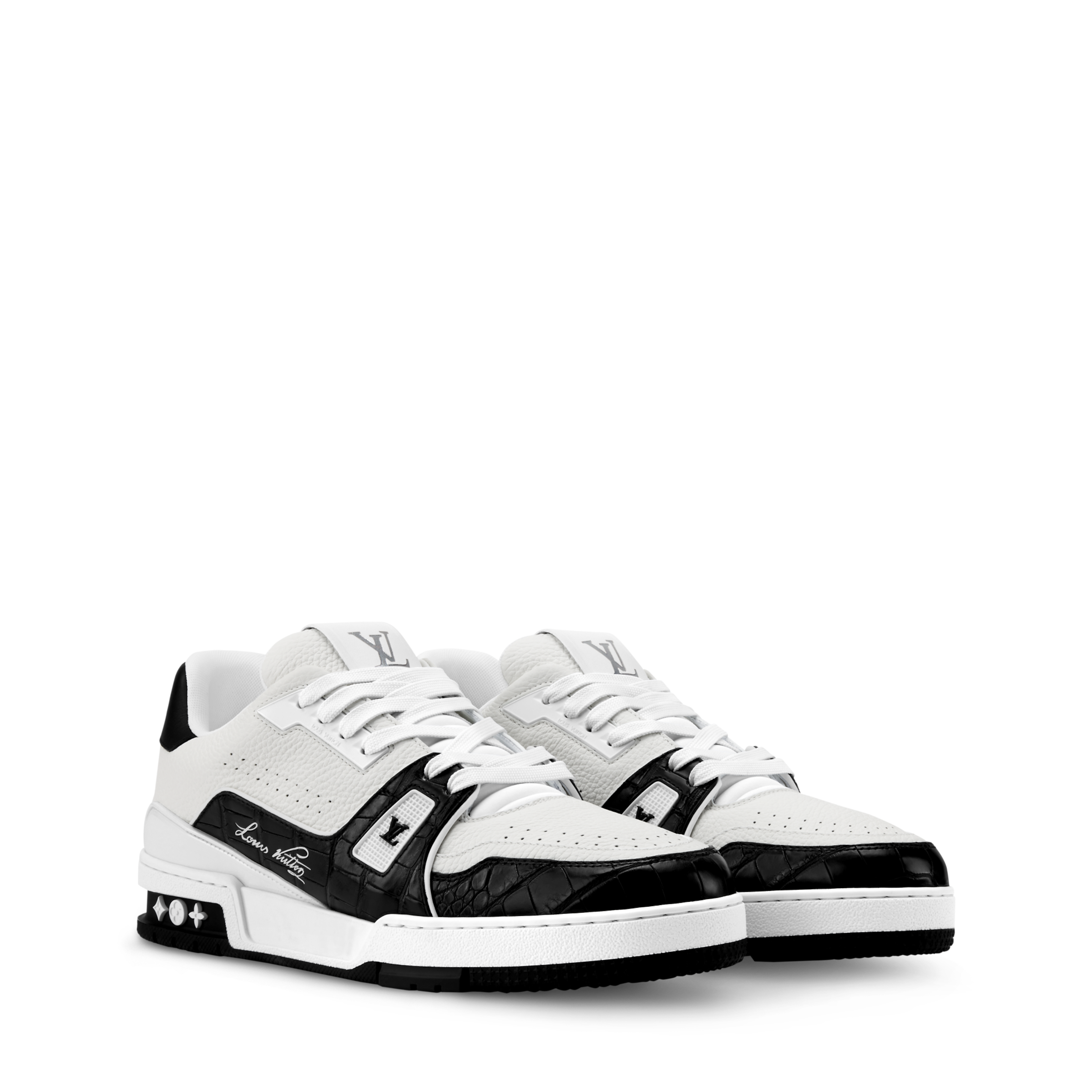 Louis Vuitton LV Trainer Black Alligator Leather Sneaker