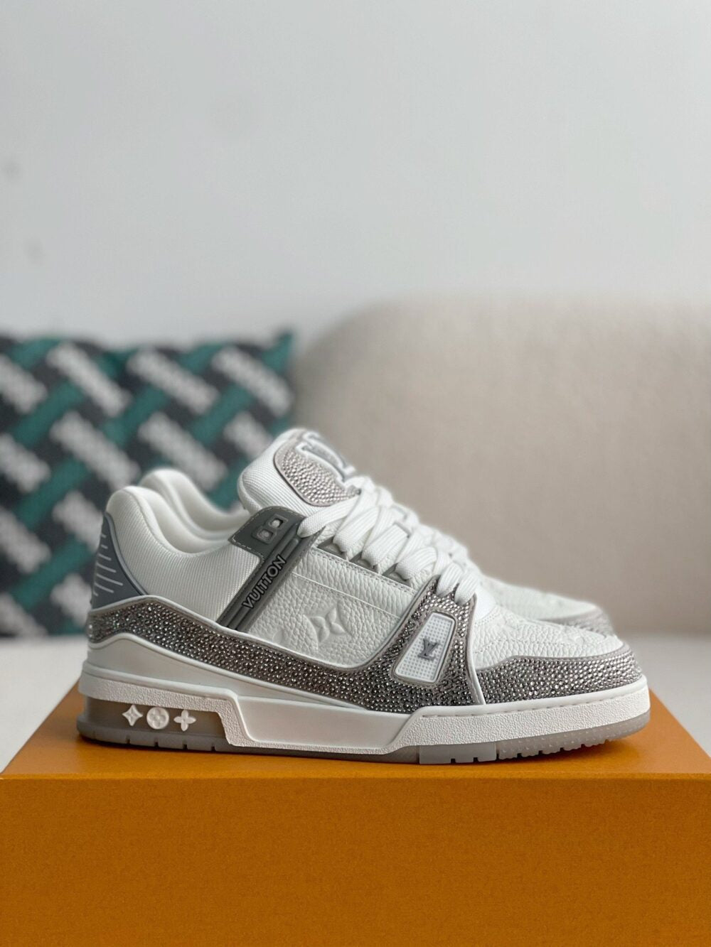 Louis Vuitton LV Trainer Sneaker 'Denim Monogram Grey Diamond'