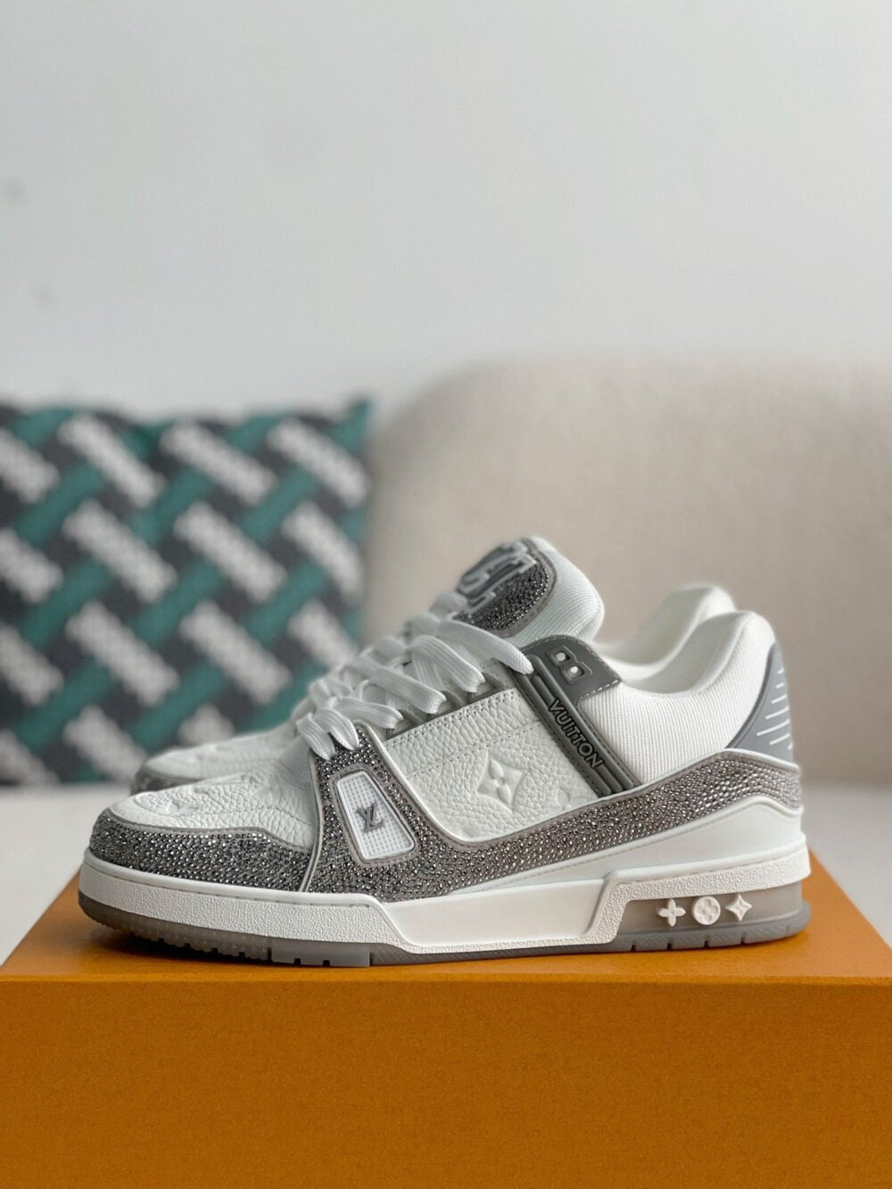 Louis Vuitton LV Trainer Sneaker 'Denim Monogram Grey Diamond'