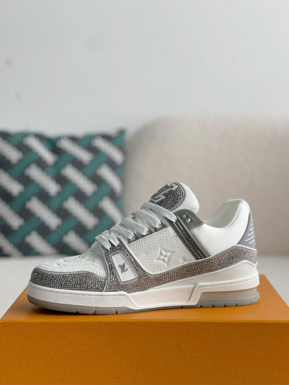 Louis Vuitton LV Trainer Sneaker 'Denim Monogram Grey Diamond'