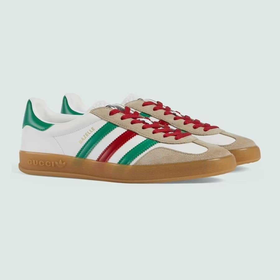 Adidas x Gucci Gazelle 'White Green Red'