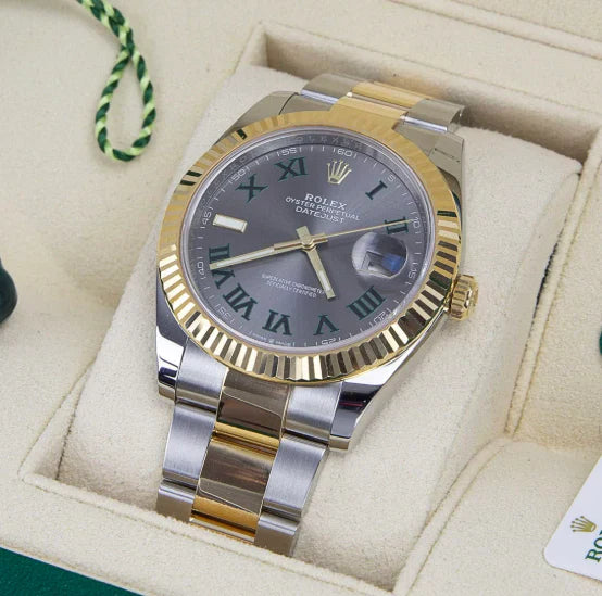Rolex Datejust 41mm Wimbledon Roman Dial Oyster