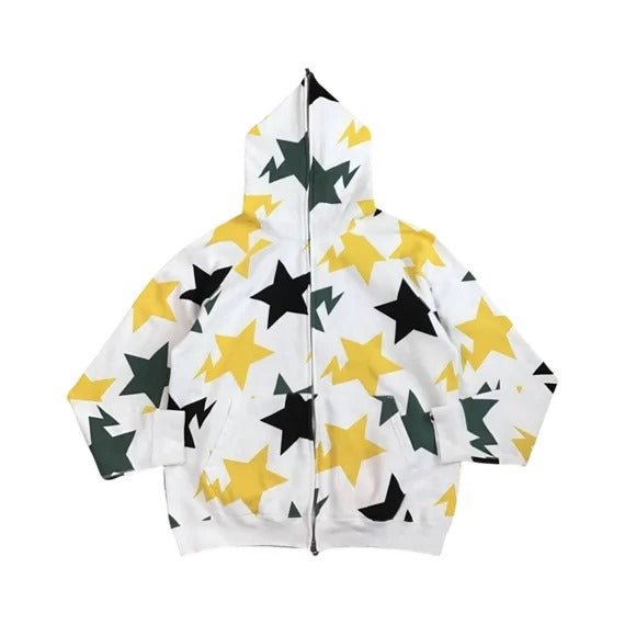 BAPE 'Osaka' Zip Hoodie White, Yellow & Green Stars
