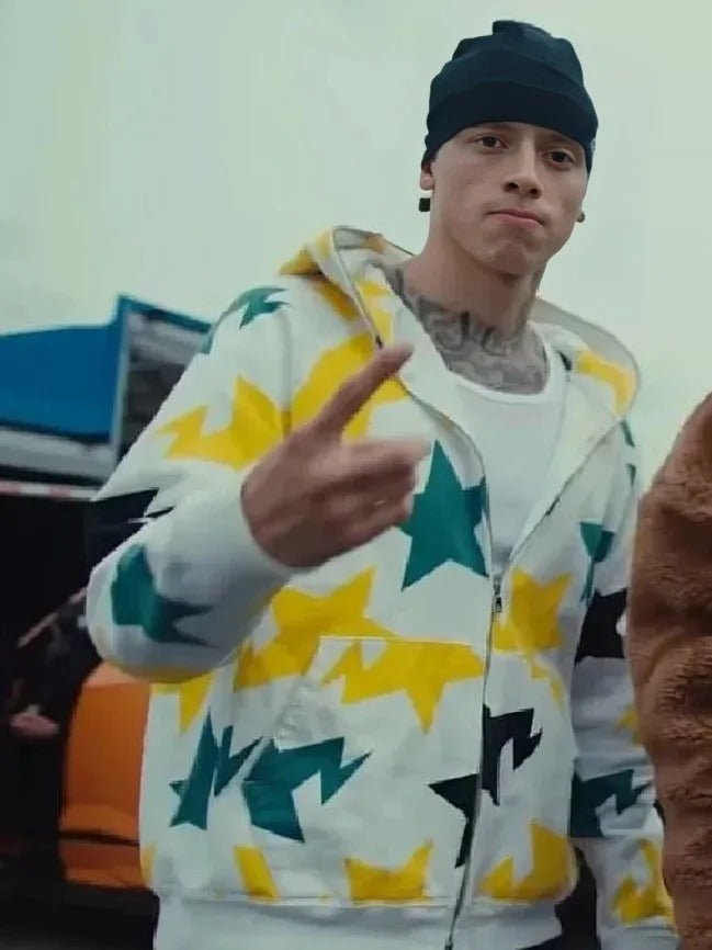 BAPE 'Osaka' Zip Hoodie White, Yellow & Green Stars
