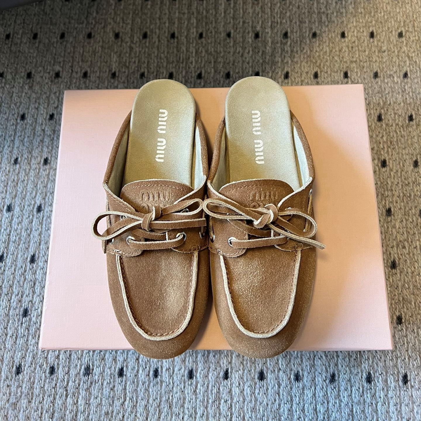 Miu Faded Mules Brown Suede