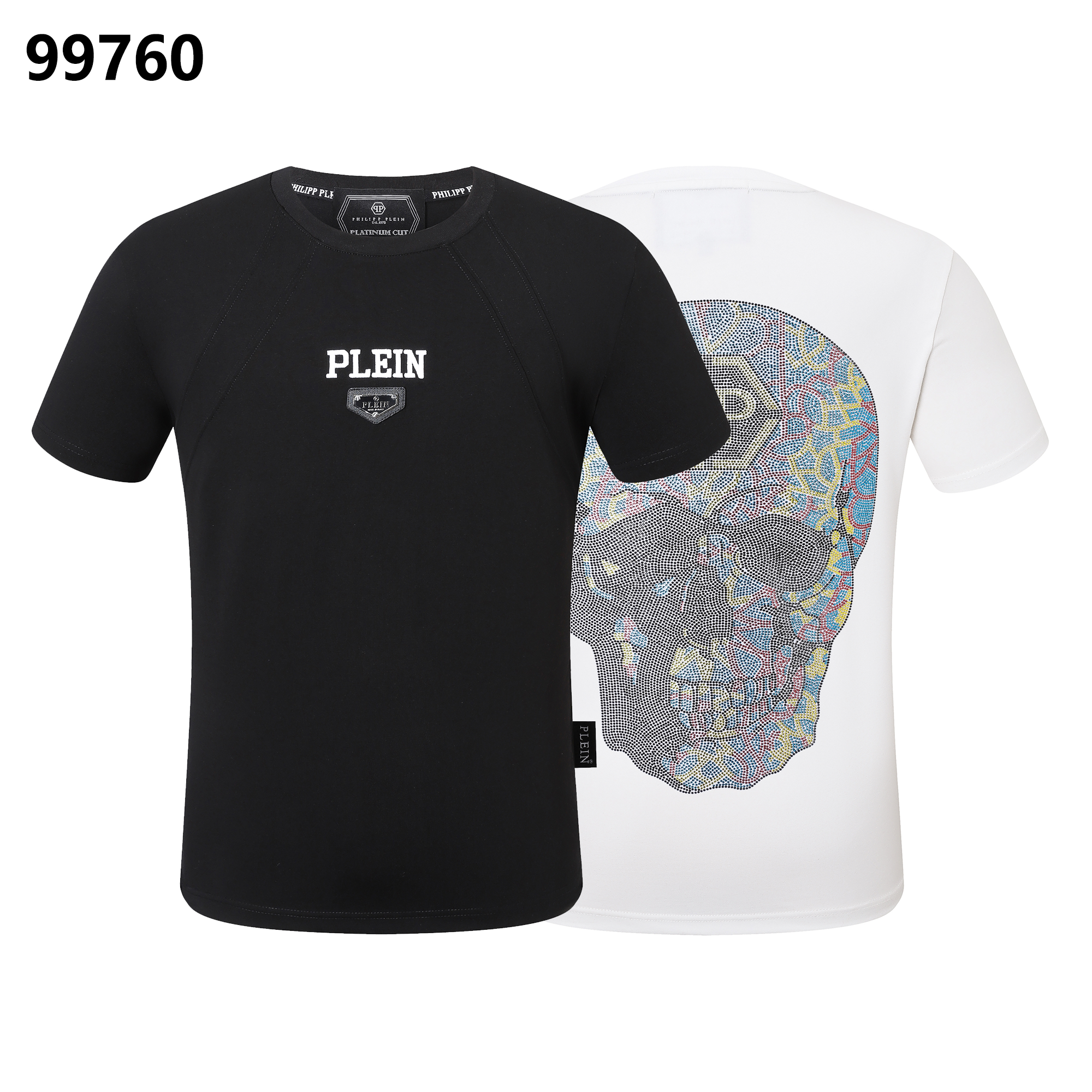 PHILIPP PLEIN Colorful Skull Rhinestone-Embellished Crew-Neck T-Shirt