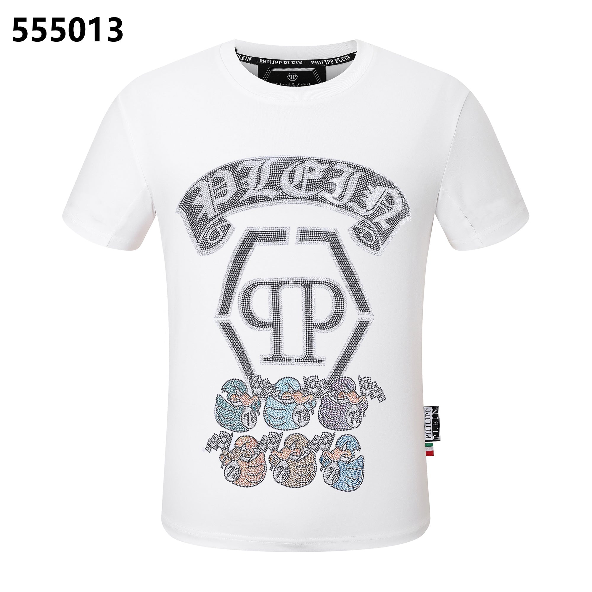 PHILIPP PLEIN Round-Neck T-Shirt with a Design of 6 Little Ducks