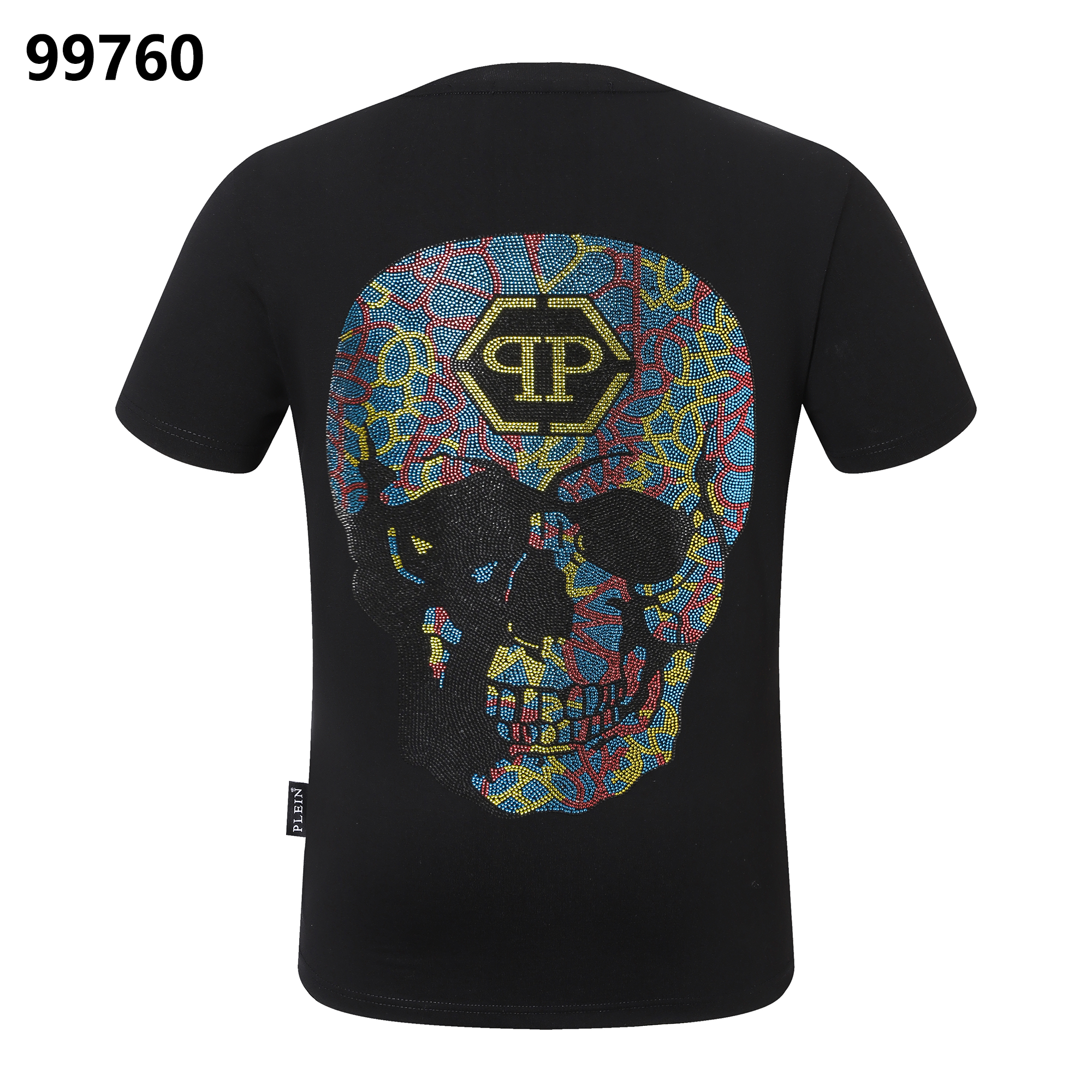 PHILIPP PLEIN Colorful Skull Rhinestone-Embellished Crew-Neck T-Shirt