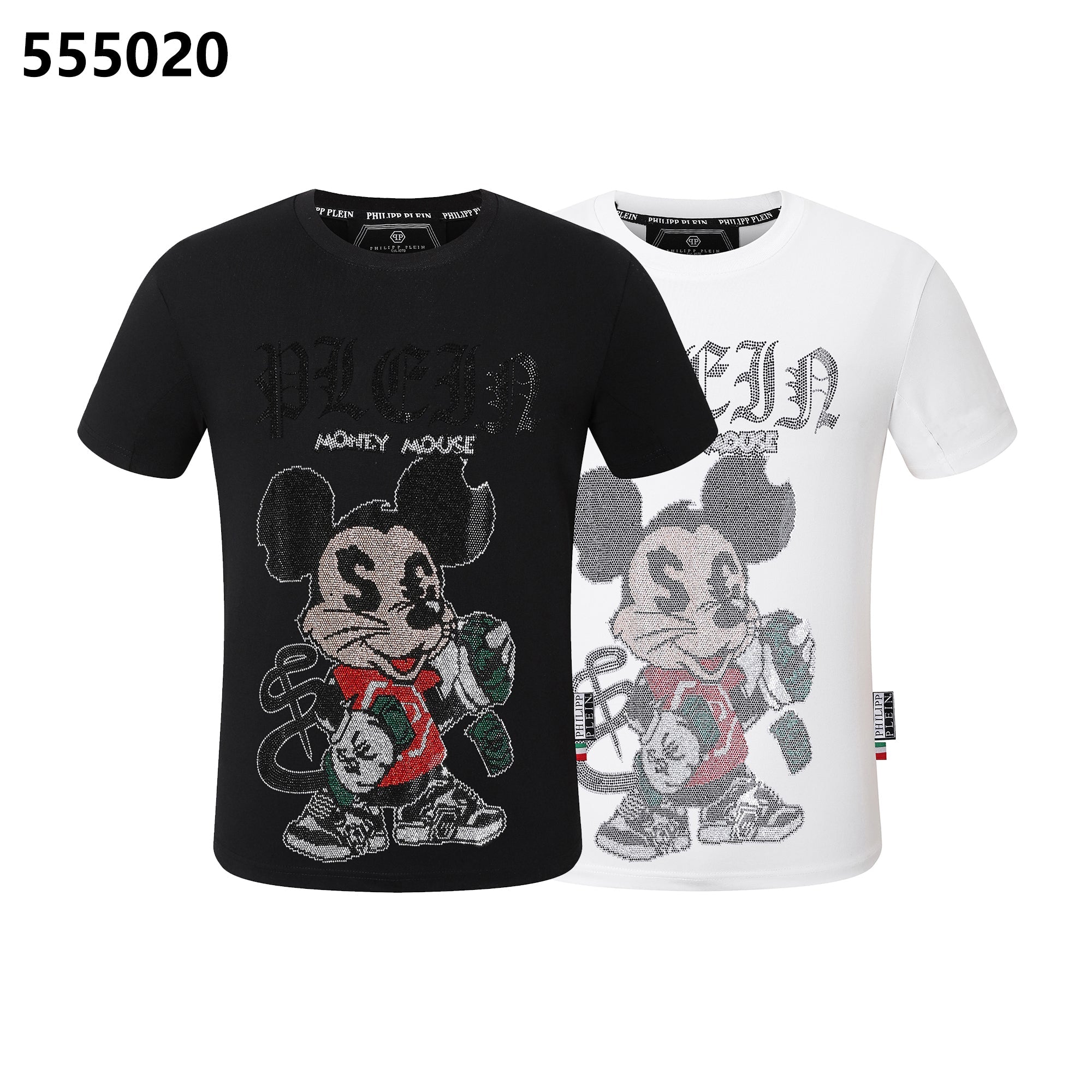 PHILIPP PLEIN Mickey Mouse Print Crew Neck T-Shirt
