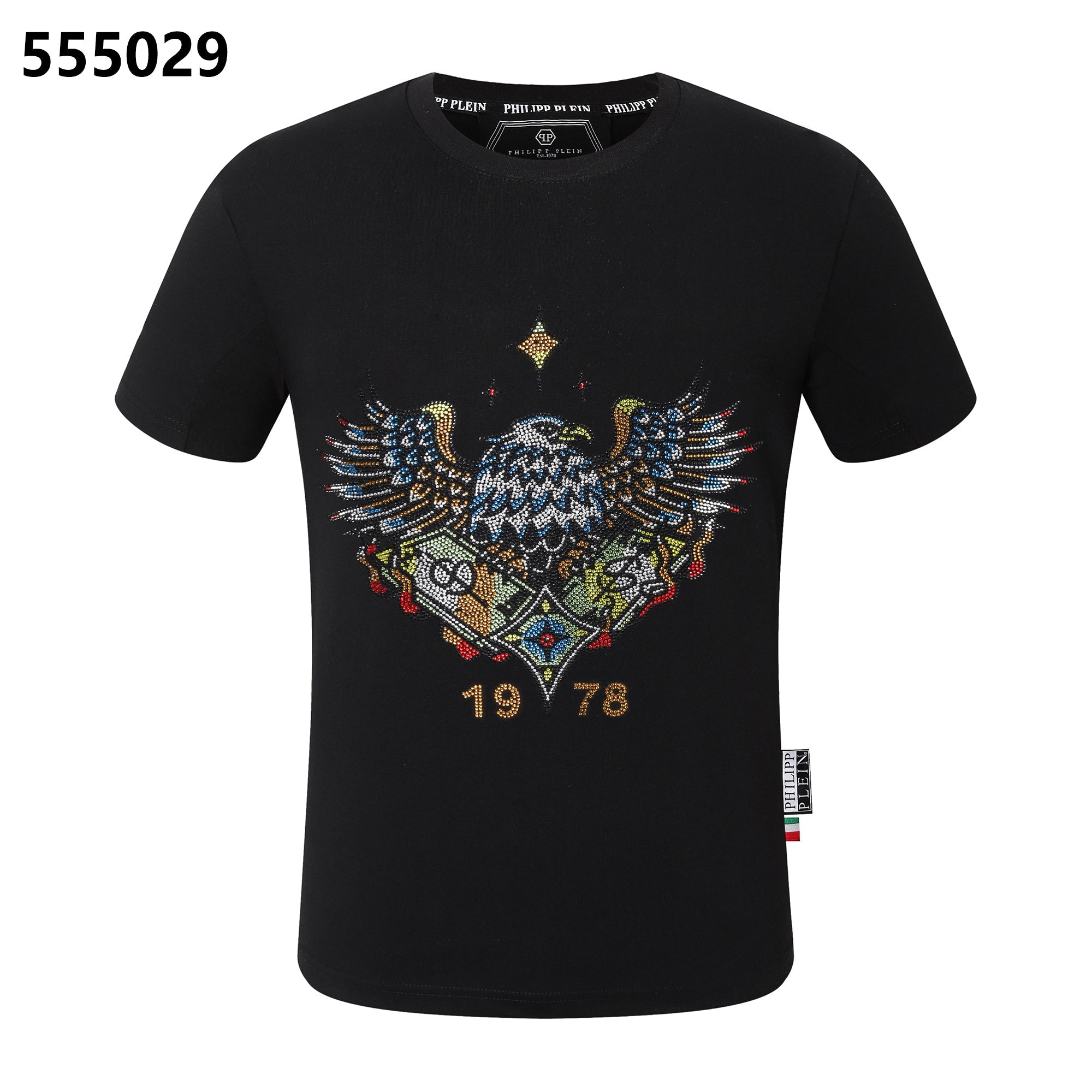 PHILIPP PLEIN Round-Neck T-Shirt with Eagle Design
